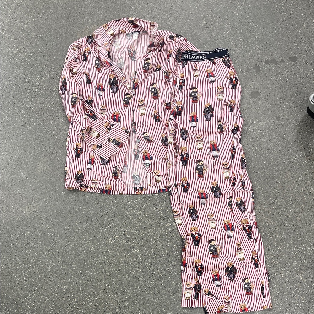 Polo by Ralph Lauren Bear Print Pajamas - Red and White